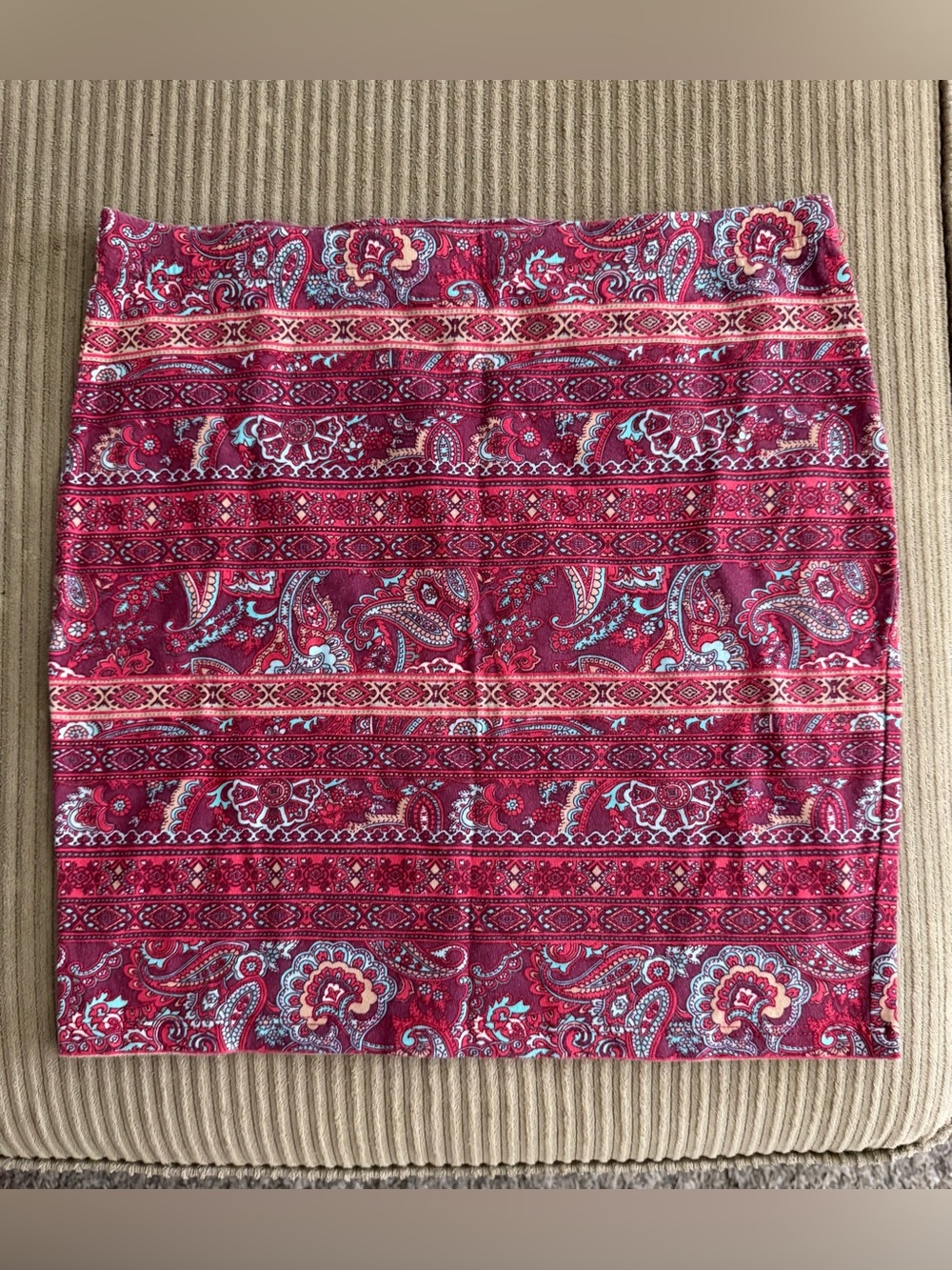 Forever 21 Red Paisley Print Mini Skirt